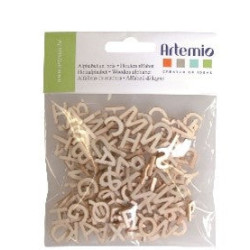 Alphabet en bois - Hauteur de 1,5 cm - Sachet de 162 pièces