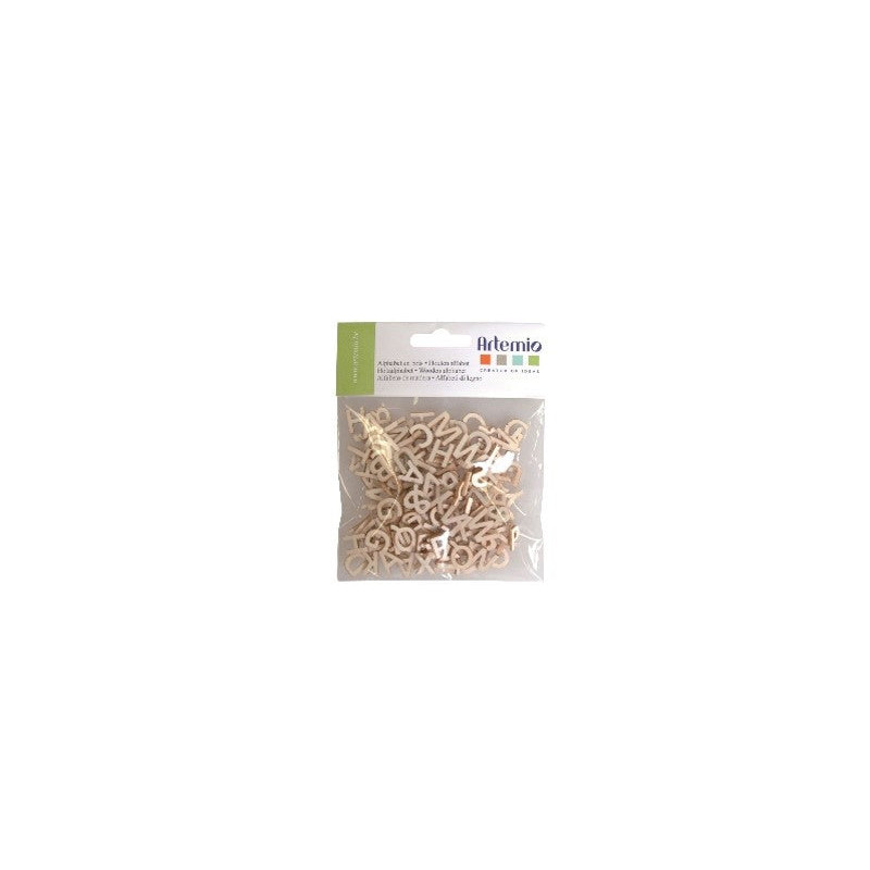 Alphabet en bois - Hauteur de 1,5 cm - Sachet de 162 pièces