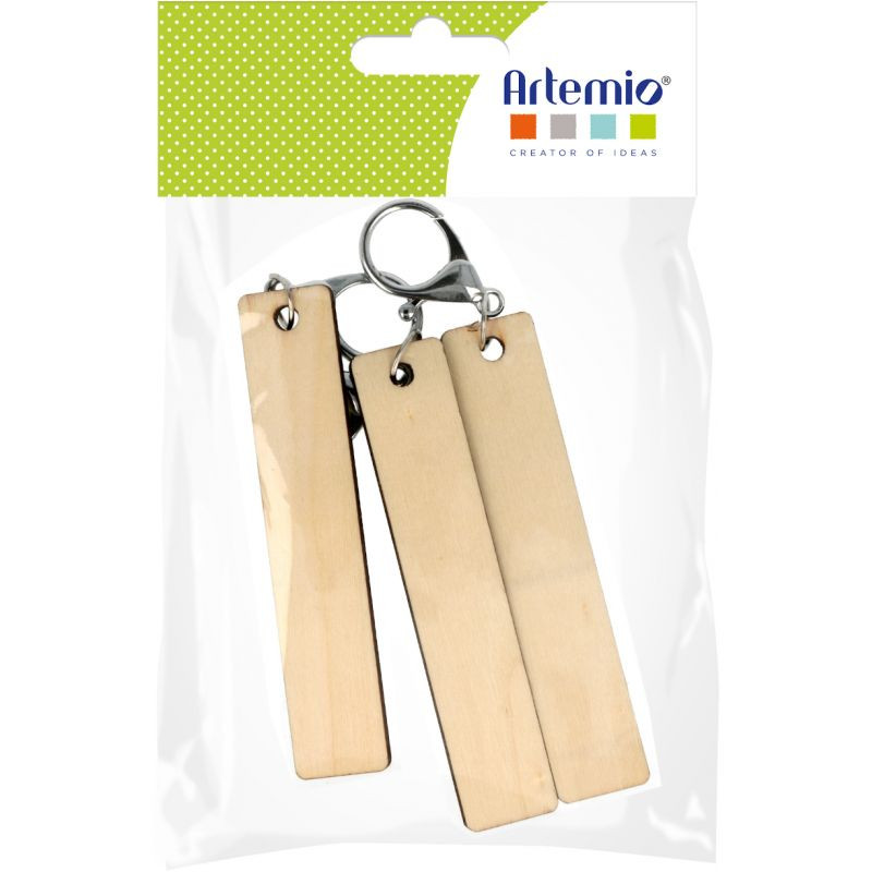 Porte-clés bois rectangle x3