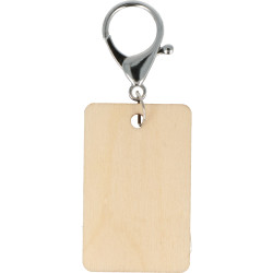 Porte-clés en bois rectangles (x3) 55 x 35 x 5 mm