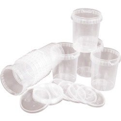 Lot de 10 pots vides 500 ml avec couvercle