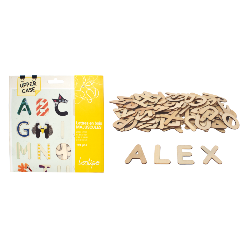 Lettres majuscules bois X104
