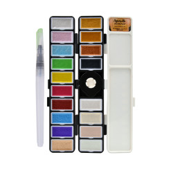 Palette 18 godets couleurs métalliques Art & Go