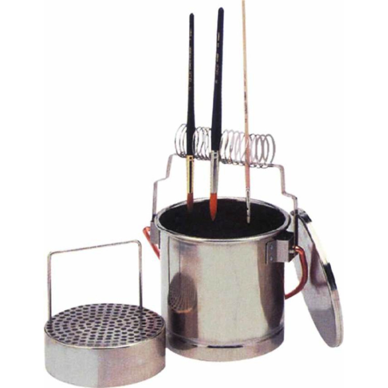 Lave pinceaux en alu anodisé avec couvercle