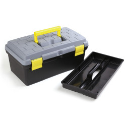 Boîte de rangement grise 38x21x18cm