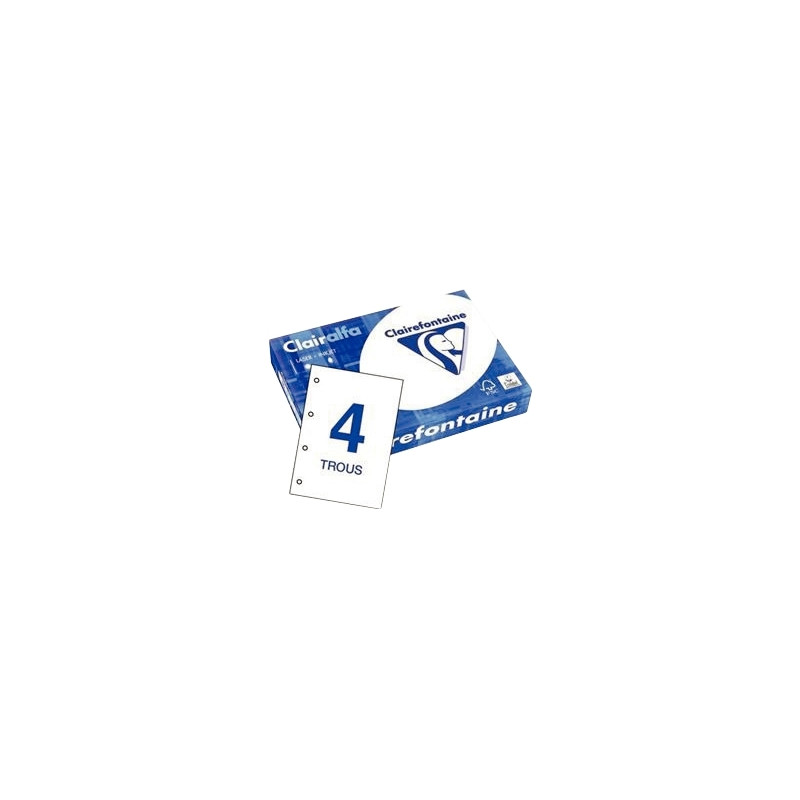 Ramette de 500 feuilles format A4 80g blanc perforée CLAIRALFA