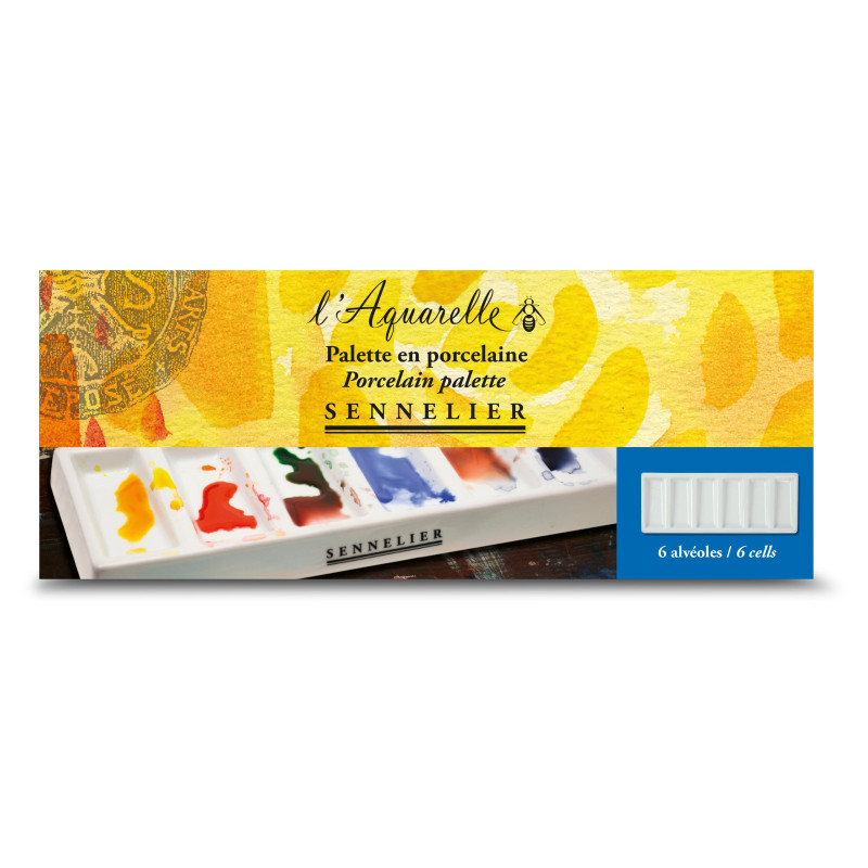 Palette porcelaine 6 compartiments