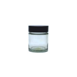 Pot en verre vide 30 ml + bouchon noir