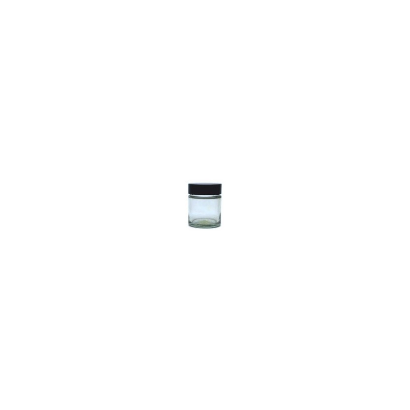 Pot en verre vide 30 ml + bouchon noir