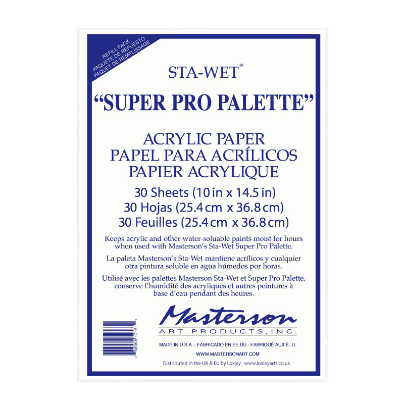 Recharge papier acrylique pour palette Sta Wet super pro - 30 feuilles