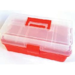 Boîte de rangement transparente Rouge 36x20x6cm 2 Tiroirs