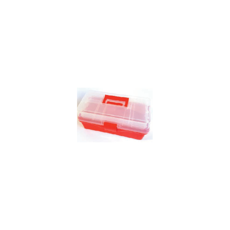 Boîte de rangement transparente Rouge 36x20x6cm 2 Tiroirs