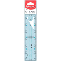 Blister règle équerre 2 en 1 en polypropylène 20cm