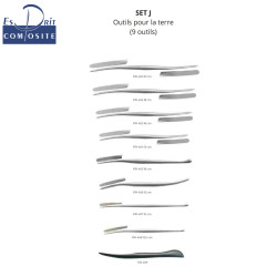 Set J de 9 ébauchoirs en métal