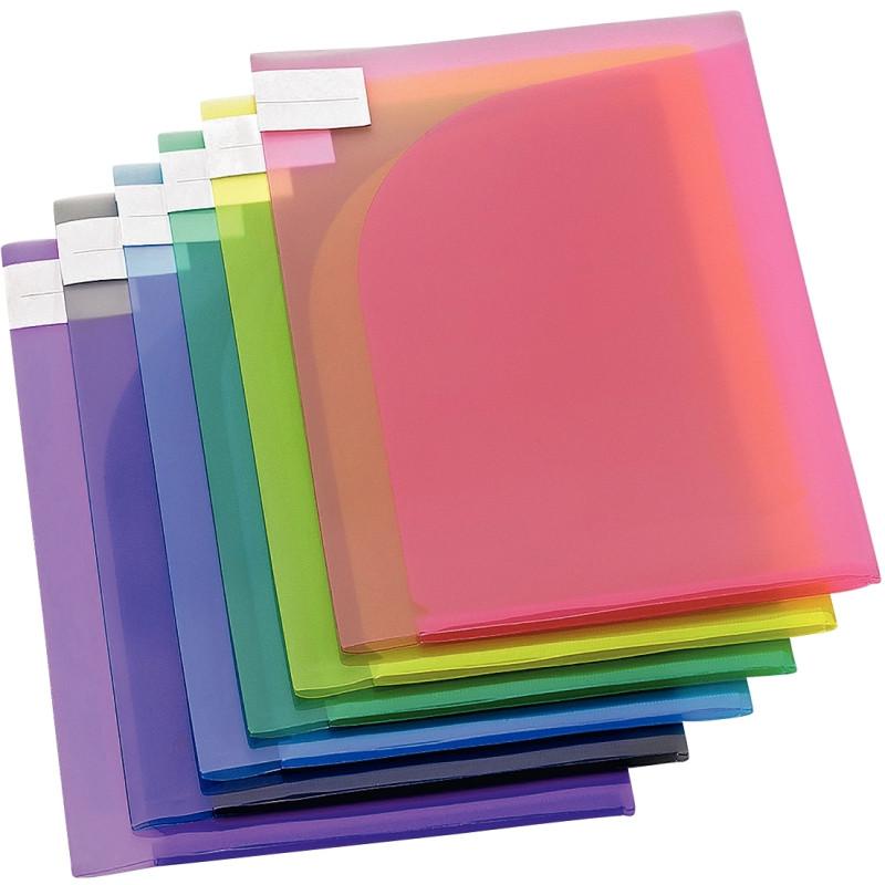 Paquet de 12 chemises double poche en polypropylène 20/100ème, coloris