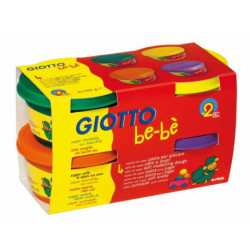 Pâte à modeler Be-Bè - 4x100g-Violet/jaune/orange/vert