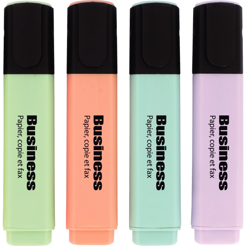 Pochette de 4 surligneurs Business pastels assortis