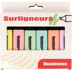 Pochette de 6 surligneurs Business pastels assortis