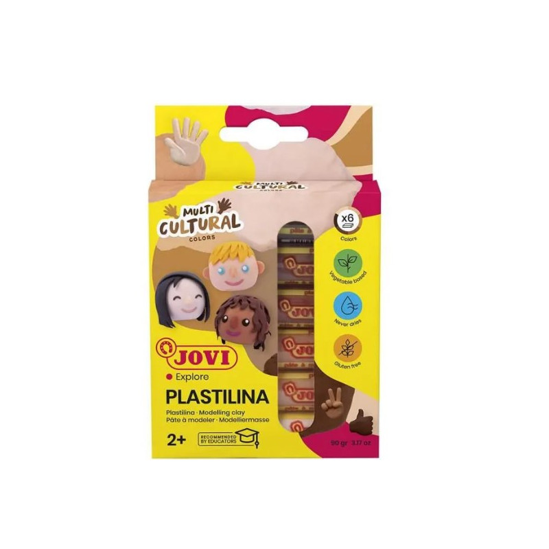 Pâte à modeler plastilina multi culture x6 15g