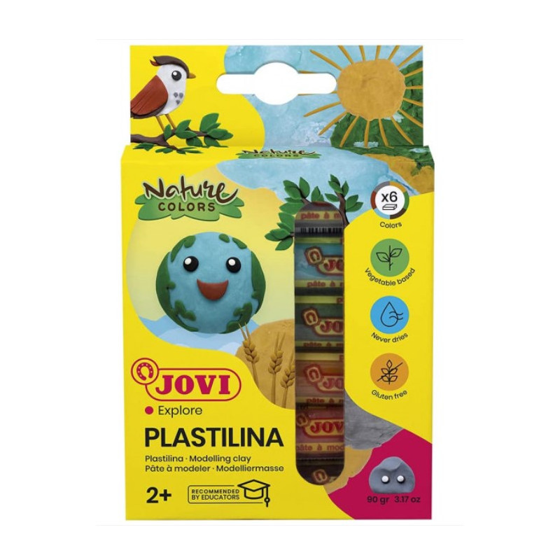 Pâte à modeler plastilina couleurs Nature x6 15g
