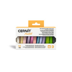 Set 12 mini-pains 25g pâte polymère Cernit - Couleurs pastels