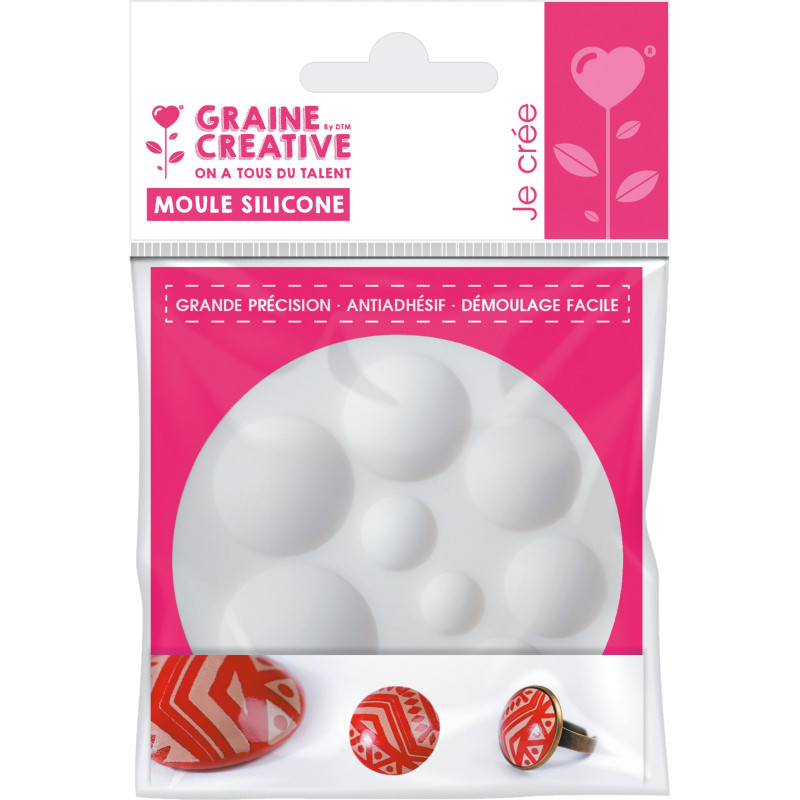 Mini moule cabochons ronds en silicone ø 70 mm
