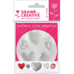 Mini moule coeurs en silicone ø 70 mm