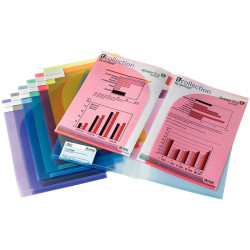 Paquet de 12 chemises double poche en polypropylène 20/100ème, coloris