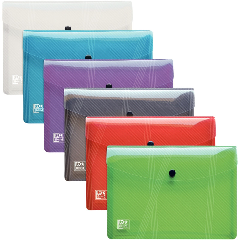 Paquet de 5 enveloppes extensibles à pression en polypropylène HAWAÏ p