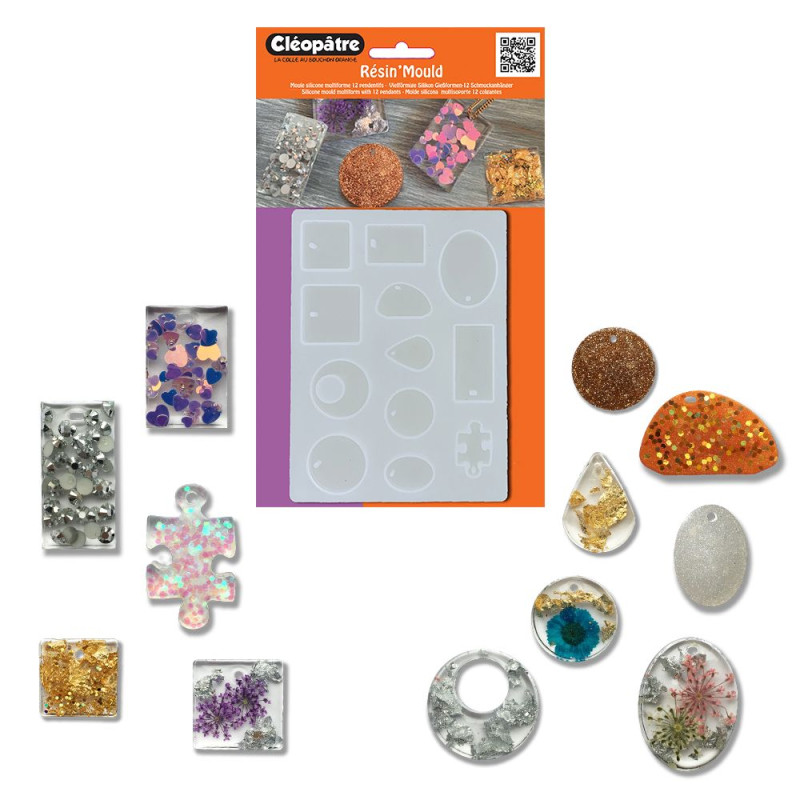 Moule silicone pendentifs pour résine
