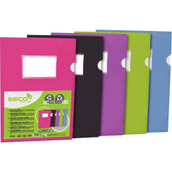Sachet de 5 pochettes coin en polypropylène opaque recyclé, coloris as