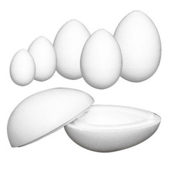 Oeuf en polystyrène - Divisible hauteur 15,5cm diamètre 11cm