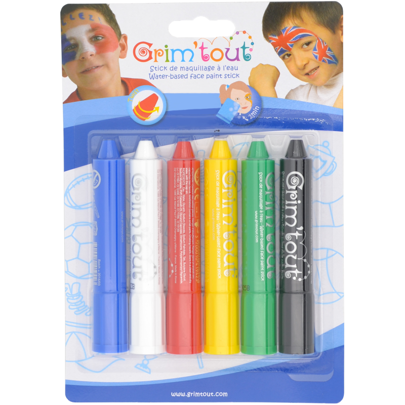 Lot de 6 sticks couleurs Sport