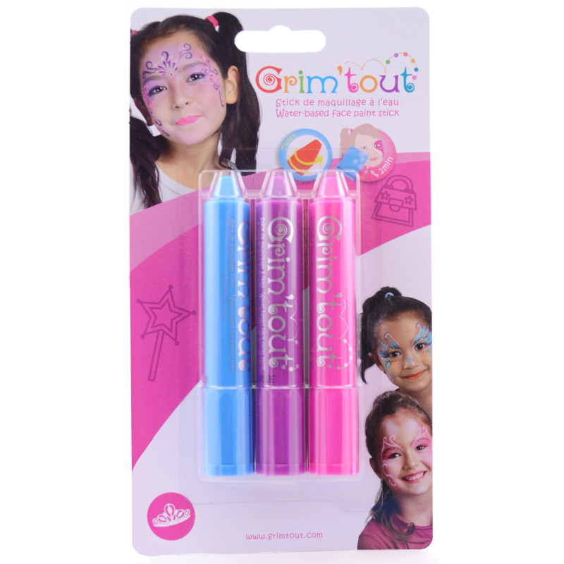 Lot de 3 sticks de maquillage "Princesse"