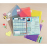 Paquet de 12 chemises double poche en polypropylène 20/100ème, coloris