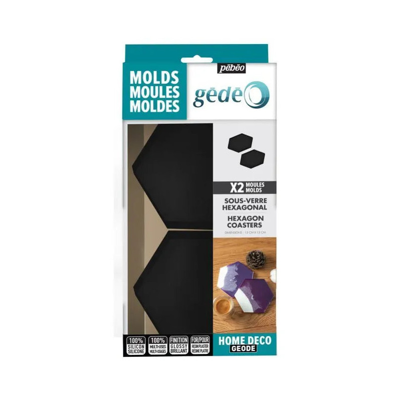Moule silicone sous verre hexagonal Gédéo