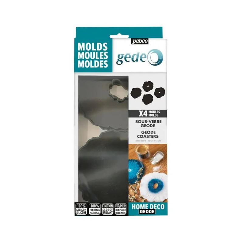 Moule silicone sous verre géode Gédéo
