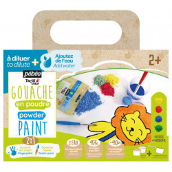 Gouache en poudre Tactilcolor set de 4 x 100gr + accessoires
