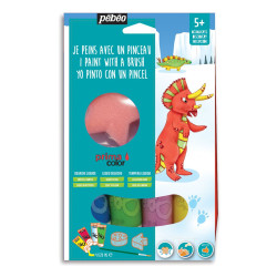 Kit Primacolor "Dinosaures" 4 x 20 ml couleurs assorties et accessoire