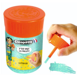 Petit pot gel pailleté Déco 50 ml "Néon Bleu glacé" - Cléopâtre