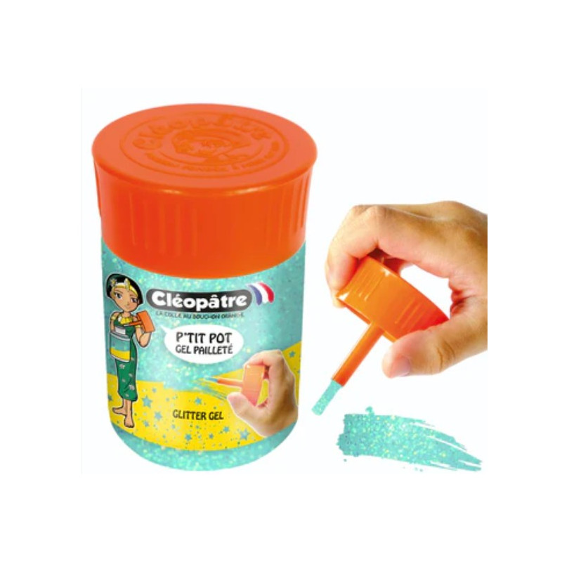 Petit pot gel pailleté Déco 50 ml "Néon Bleu glacé" - Cléopâtre