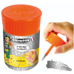 Petit pot gel pailleté Déco 50 ml "Argent" - Cléopâtre