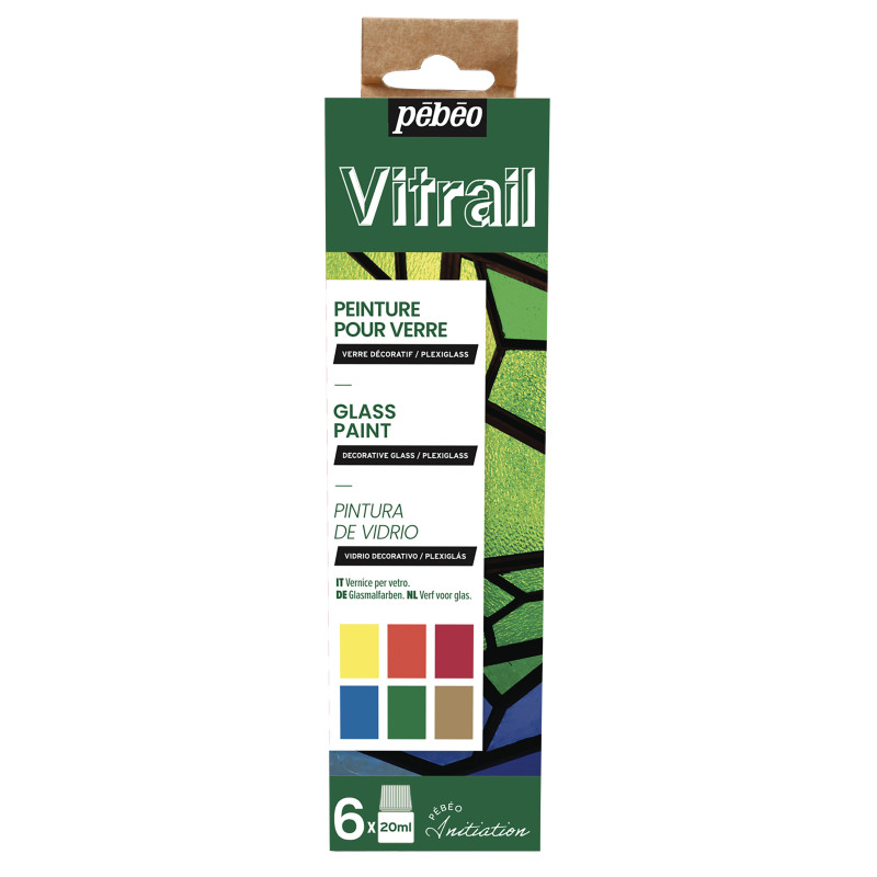 Set 6x20ml peinture Vitrail Pébéo - Set 12x20ml