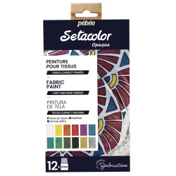 Set Explorations couleurs moirées peinture tissu Setacolor 12x20ml