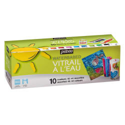 Vitrail à l'eau - Assortiment 10 x 45 ml