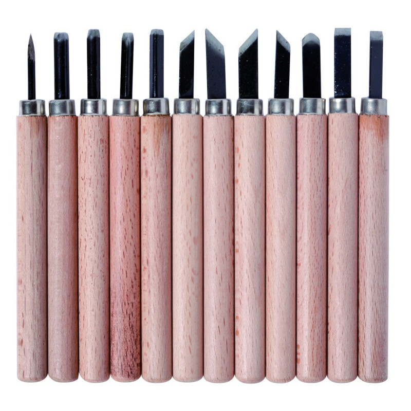 Gouges pour lino boîte 12 assortis