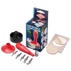 Kit de linogravure et de gravure de tampons 3 en 1 (5 gouges)