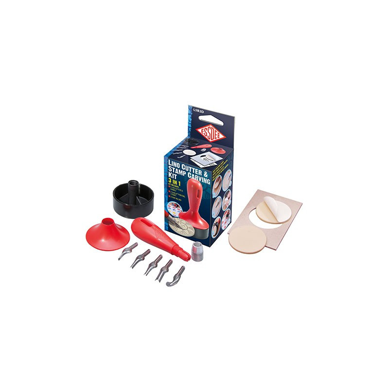 Kit de linogravure et de gravure de tampons 3 en 1 (5 gouges)