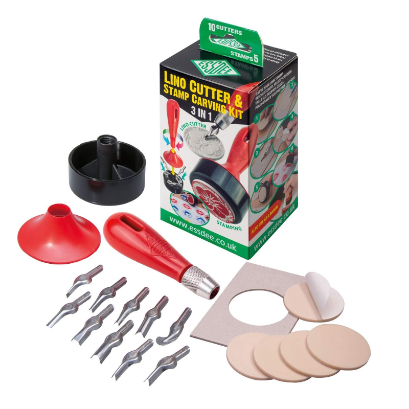 Kit de linogravure et de gravure de tampons 3 en 1 (10 gouges)