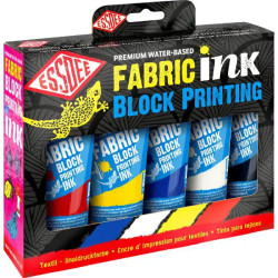 Encre Tissu 100 ml - Lot de 5 couleurs primaires
